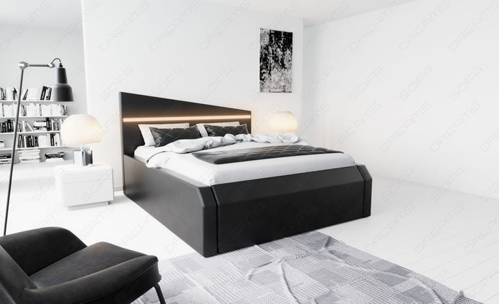 Designerbett Nelassa in schwarz