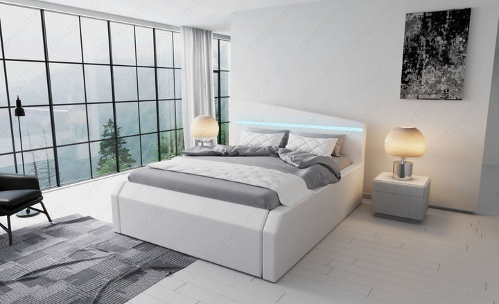 Designerbett Nelassa in weiss