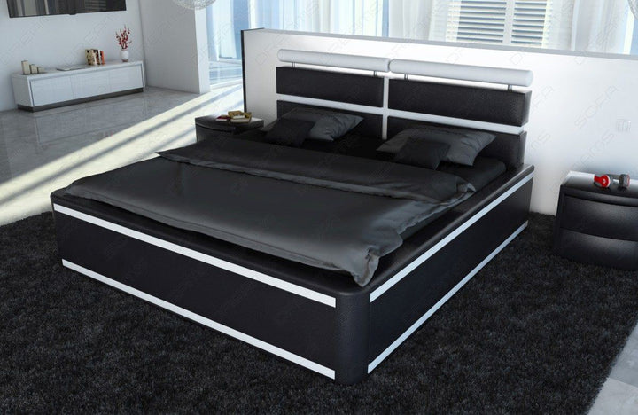 Design Boxspringbett Venedig in schwarz-weiÃŸ