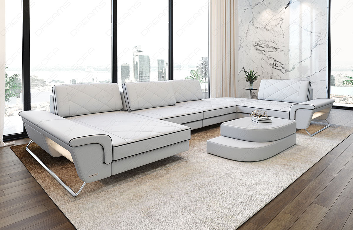 Leather Sectional Lari