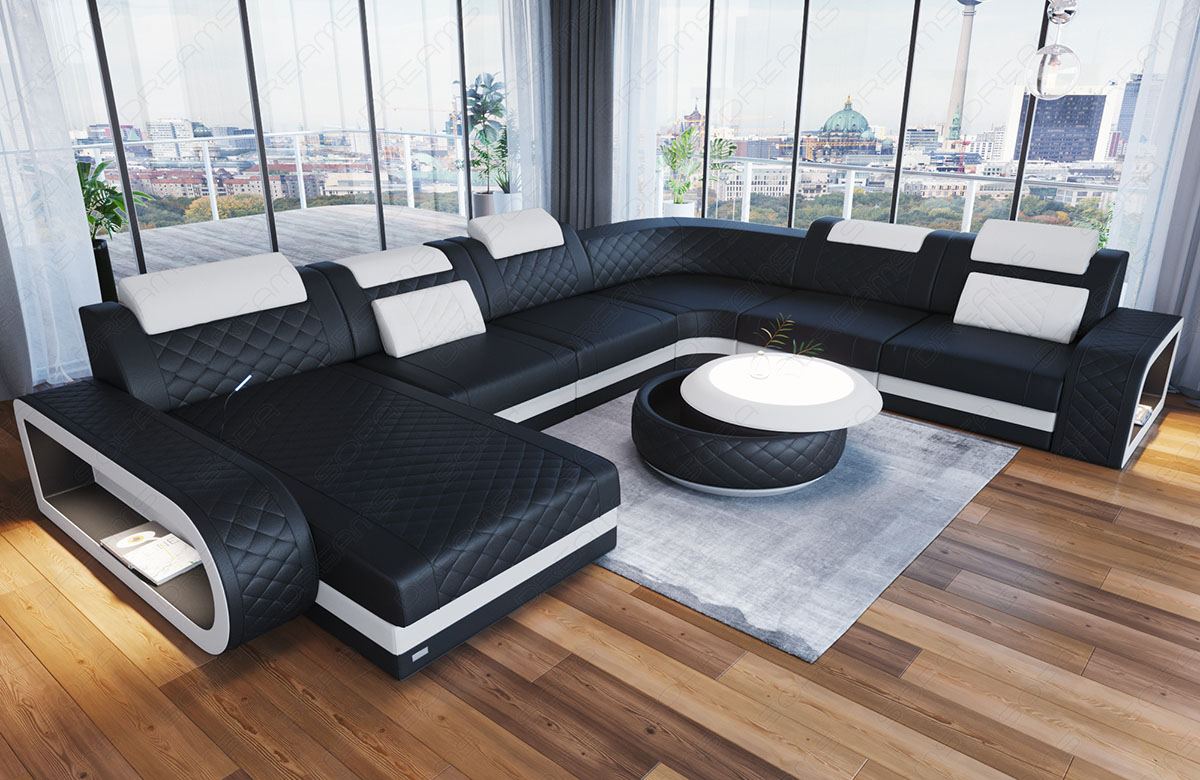 Xxl Sofa Sectional Berlin In Leather