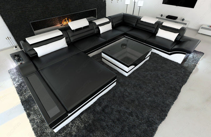 Exklusive Wohnlandschaft Mezzo XXL in schwarz-weiss