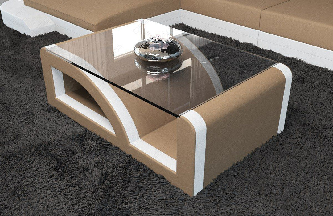 Stoff Couchtisch Palermo cappuccino - Mineva6 Mikrofaser Stoff