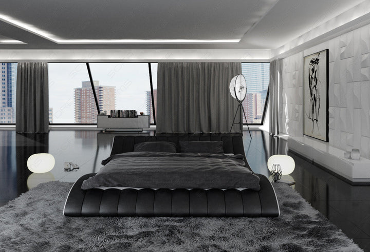 Modernes Designer Bett Gestell Aido in schwarz - weiÃŸ
