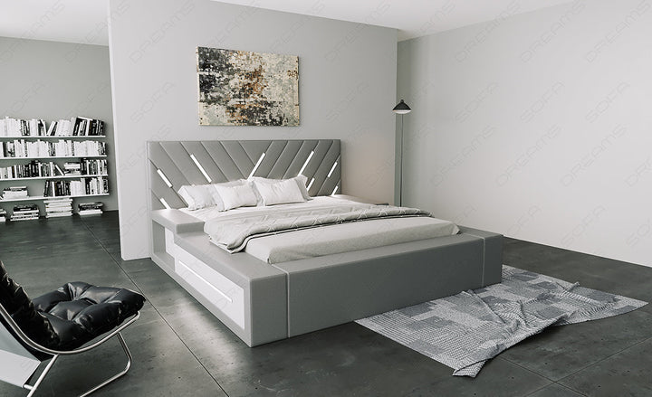 Designer Luxus Bett Contrada in grau
