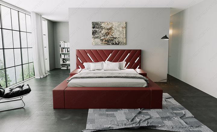 Luxus Designer Bett Contrada in rot