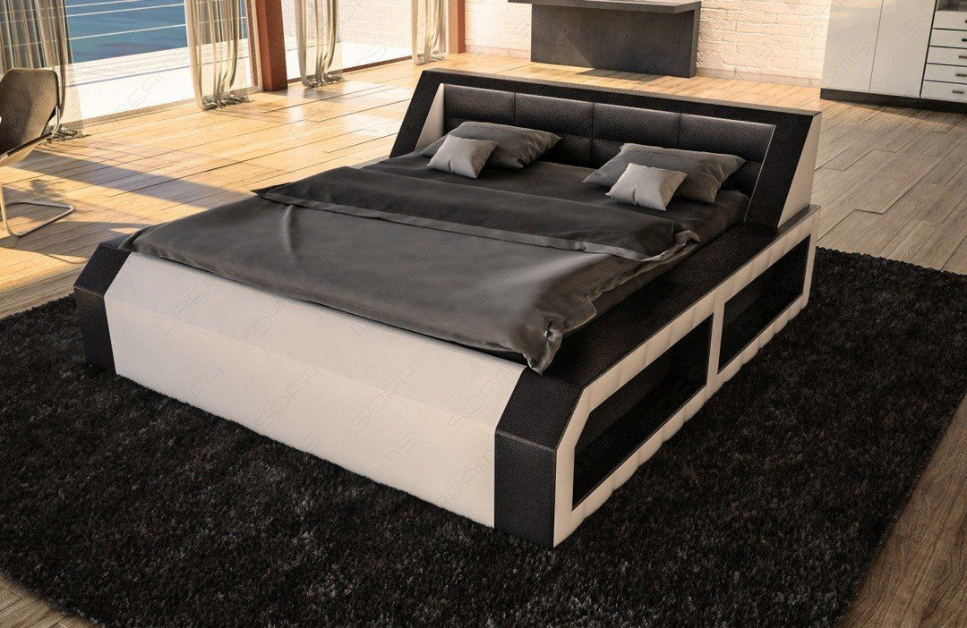 Designerbett Matera schwarz-weiss