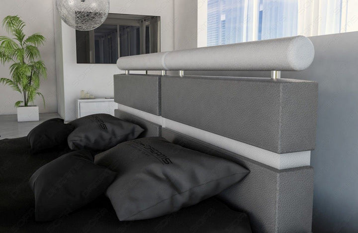 modernes Designbett Venedig Komplett in grau weiss