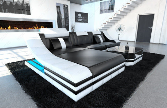 Corner Sofa Temoni As A Leather Sofa With Ottoman