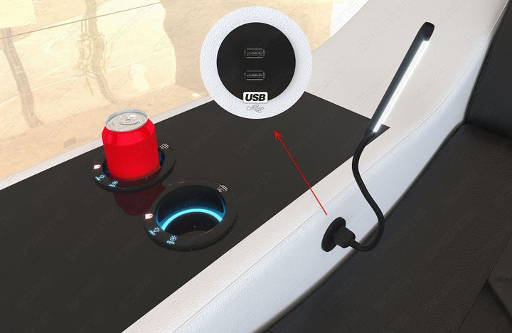 kÃ¼hlenden Becherhaltern und USB Anschluss mit LED Leselampe fÃ¼r das Swing