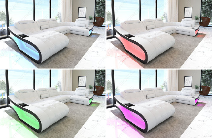Detailbild der LED-Beleuchtung beim Sofa Elegante