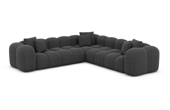 Luxus Stoffsofa Formentera L Form Strukturstoff in Anthrazit