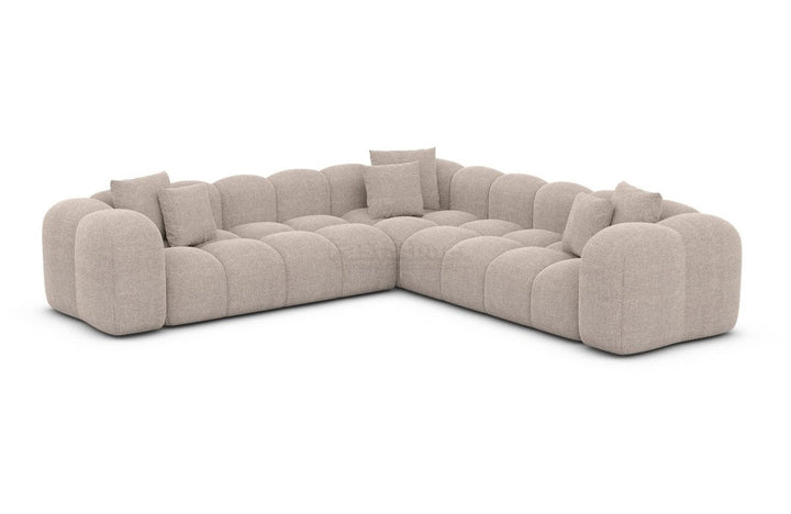 Luxus Stoffsofa Formentera L Form Strukturstoff in Beige