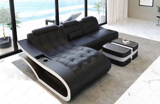 Leather Sofa Elegance L Shape Mini