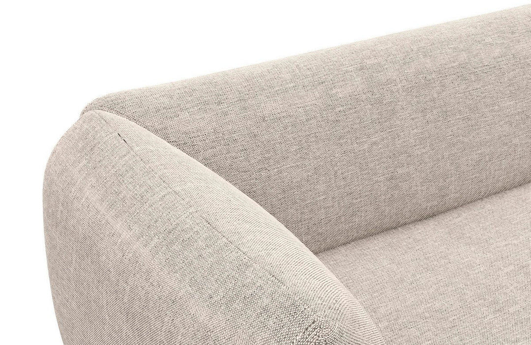 Polster Ecksofa Madrid L Form mit Strukturstoff Bezug - Beige - Detailansicht