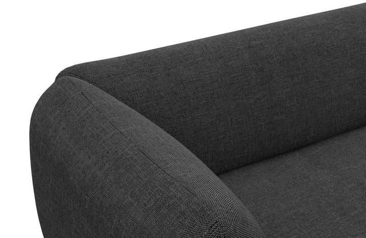 Polster Ecksofa Madrid L Form mit Strukturstoff Bezug - Schwarz - Detailansicht
