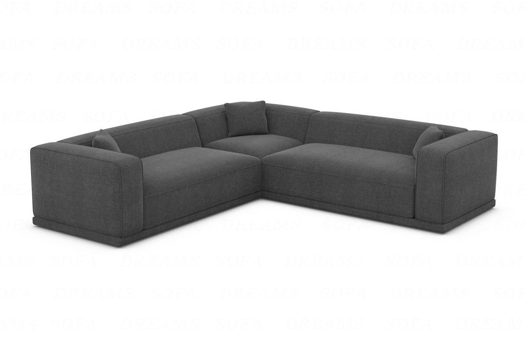 Design Polsterstoff Ecksofa Merida L Form mit Strukturstoff Bezug - Anthrazit