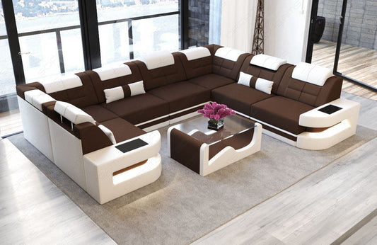 Taho Sectional With Led And Fabric Cover