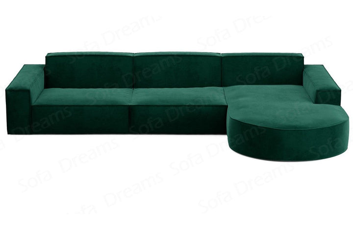 Design Stoff Ecksofa Alegranza L form kurz in Samtstoff - Gr?¬n