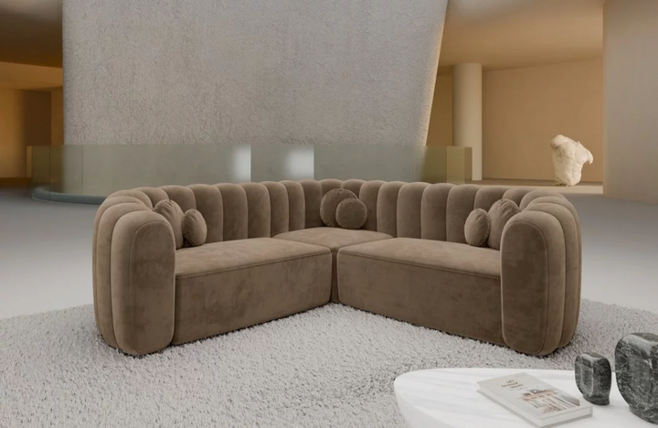 Corner sofa Almeria L shape fabric