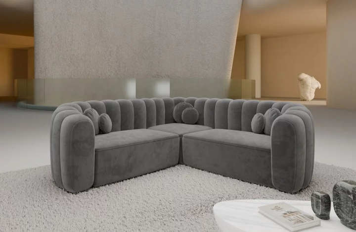 Corner sofa Almeria L shape fabric