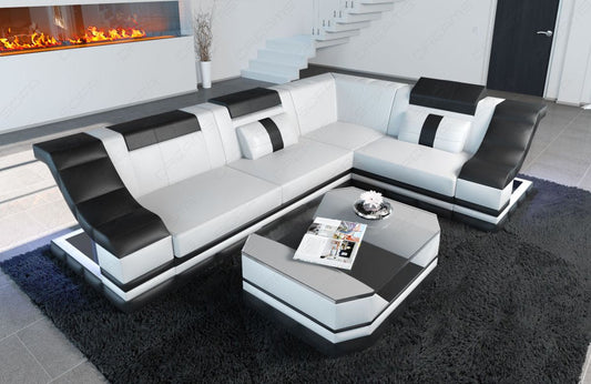 Corner Sofa Nero Leather