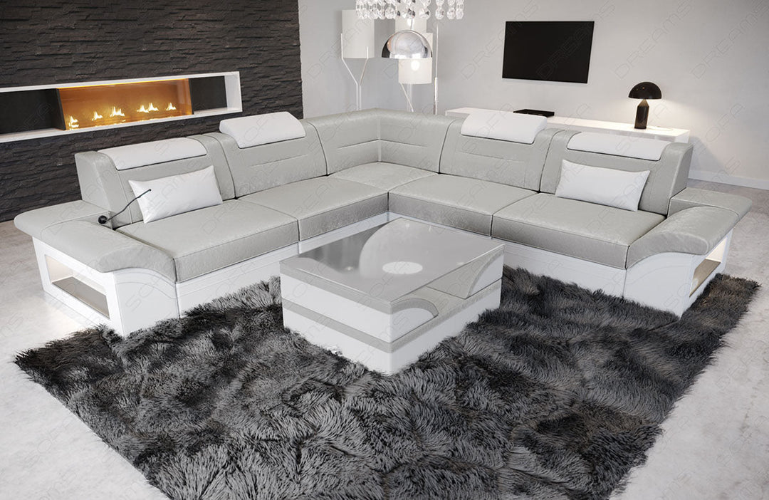 Samstoff Ecksofa Brianza L Form in beige - SunVelvet1021