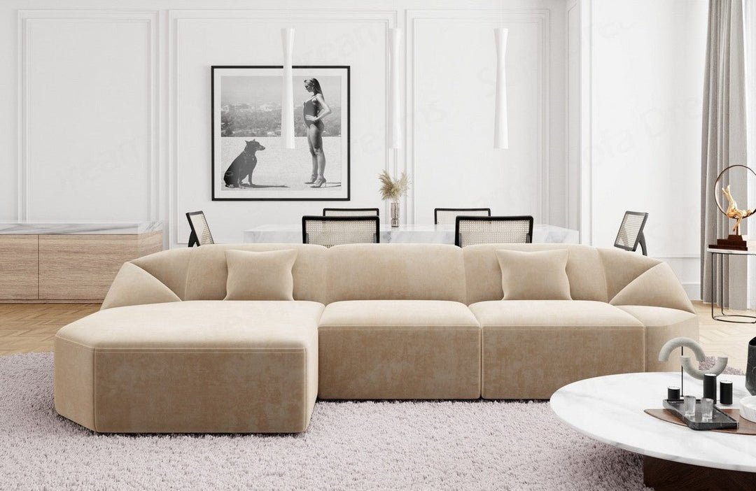 Upholstered Corner Sofa Cabrera L Shape Short