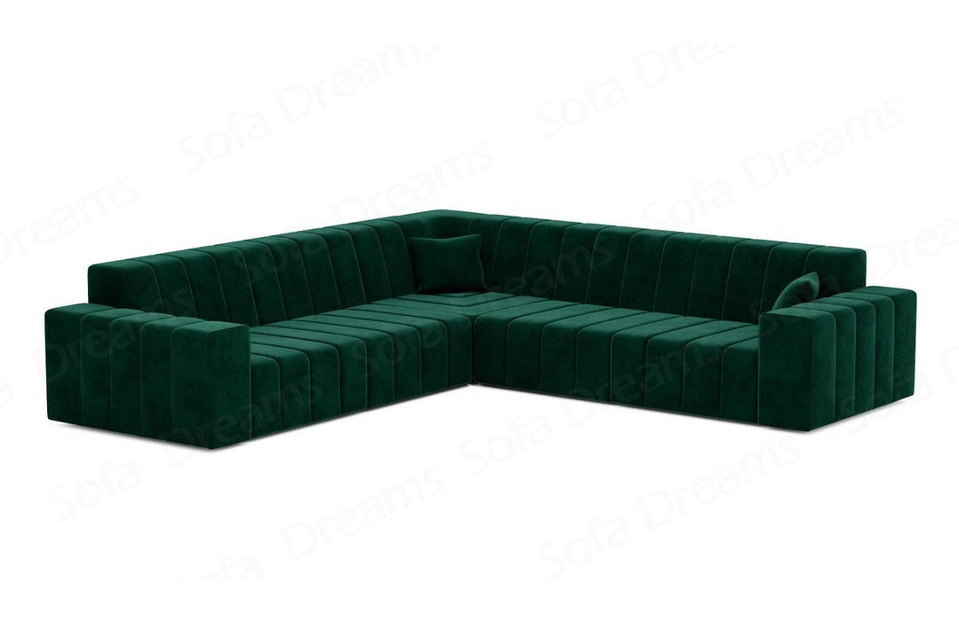 Design Polster Ecksofa Gran Canaria L Form in Samtstoff - Gr?¬n