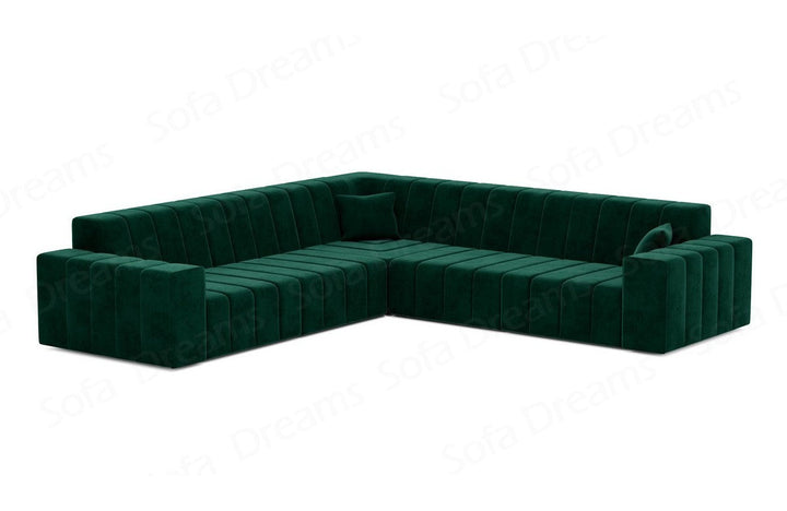 Design Polster Ecksofa Gran Canaria L Form in Samtstoff - Gr?¬n