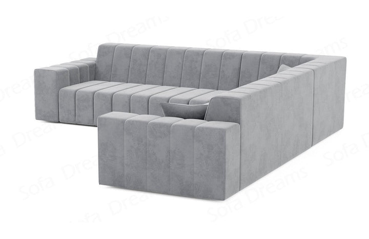 Design Polster Ecksofa Gran Canaria L Form in Samtstoff - Hellgrau