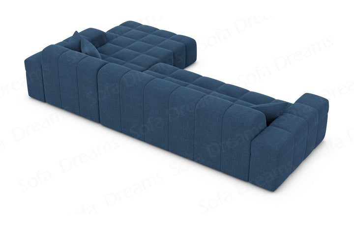 Stoff Eckcouch Ibiza L kurz mit Strukturstoff Bezug in Blau