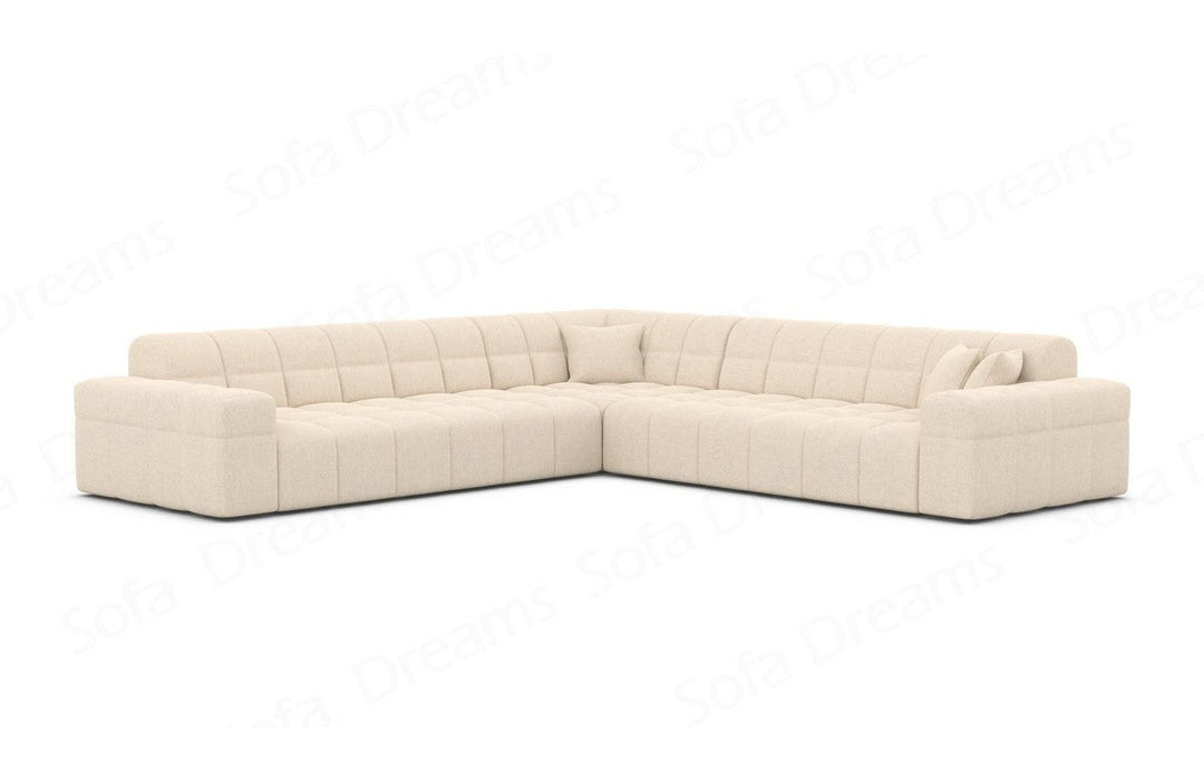 Ecksofa Ibiza L Form mit Strukturstoffbezug in Beige