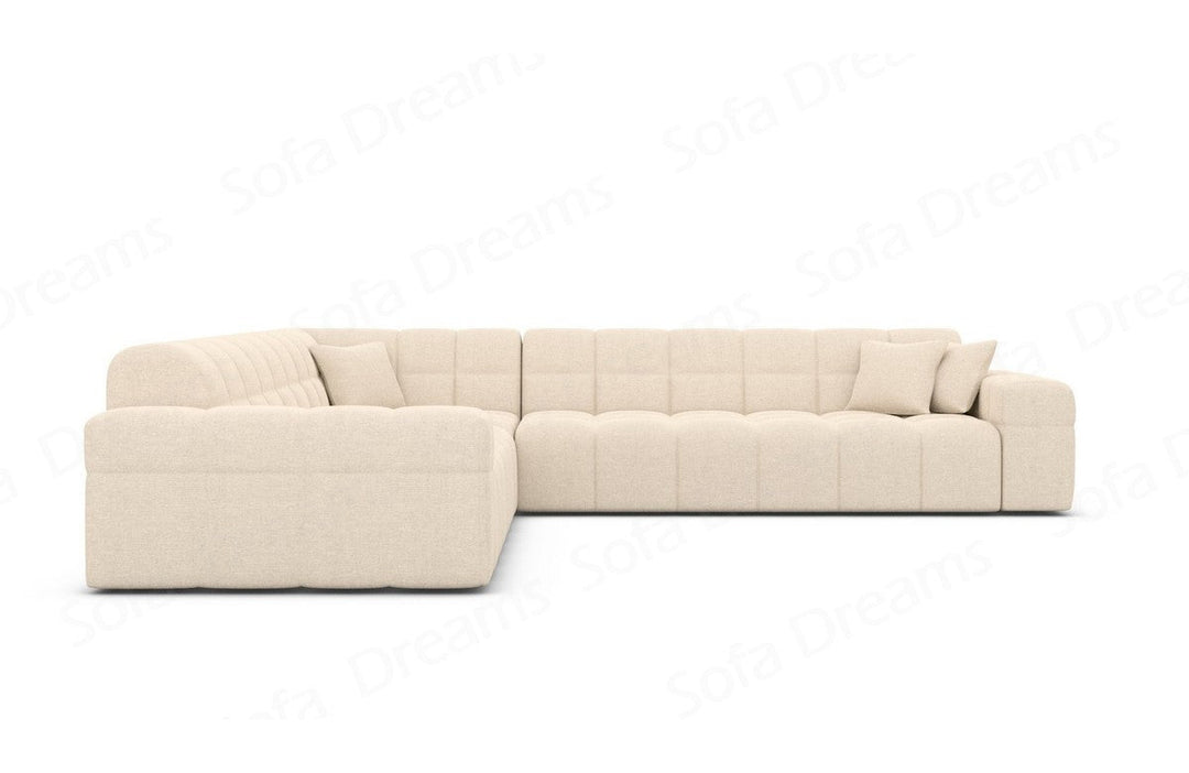 Ecksofa Ibiza L Form mit Strukturstoffbezug in Beige