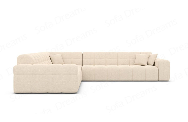 Ecksofa Ibiza L Form mit Strukturstoffbezug in Beige