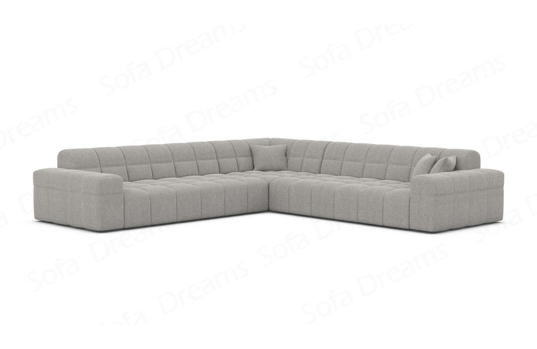 Ecksofa Ibiza L Form mit Strukturstoffbezug in Hellgrau