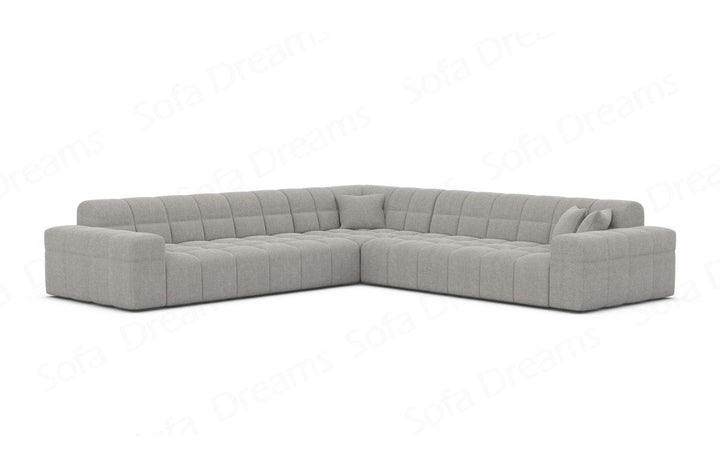 Ecksofa Ibiza L Form mit Strukturstoffbezug in Hellgrau