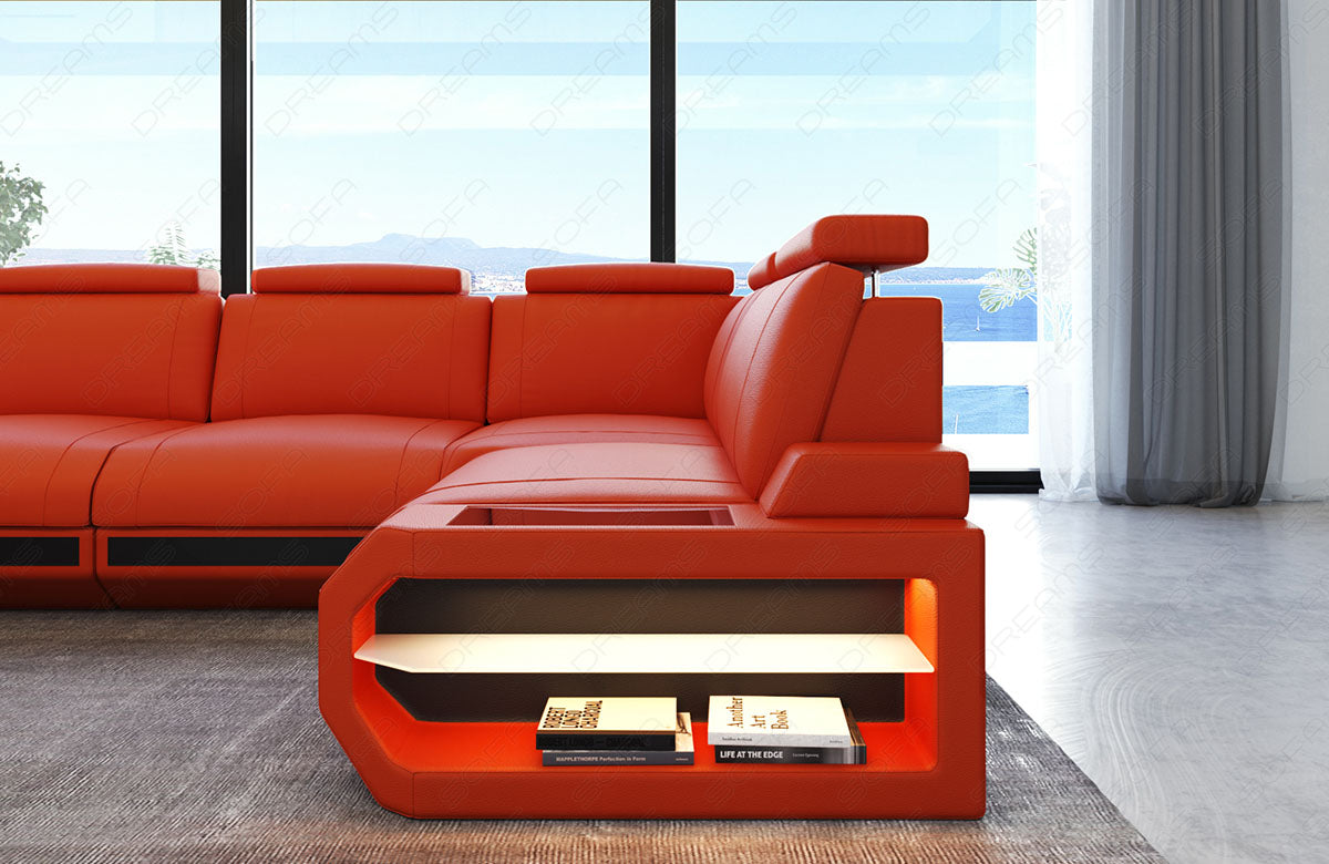 Leather Corner Sofa Rino L Long