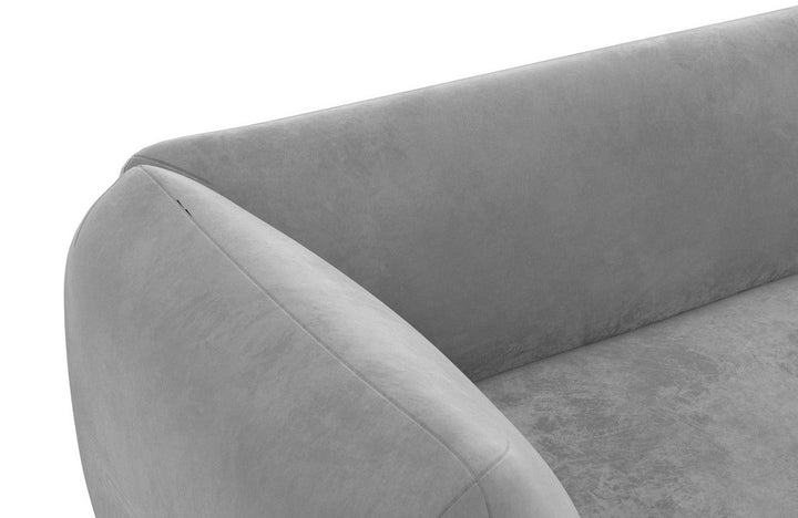 Luxus Polstersofa Madrid L Form kurz mit Samtstoff Bezug - Dunkelgrau - Detailansicht