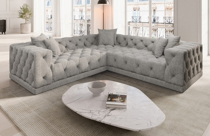 L-Shaped Velvet Sofa Palma
