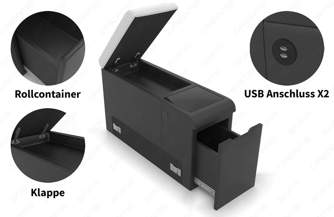 Zusatzelement mit Schubfach, Klappe und 2x USB Anschluss - geÃ¶ffnet