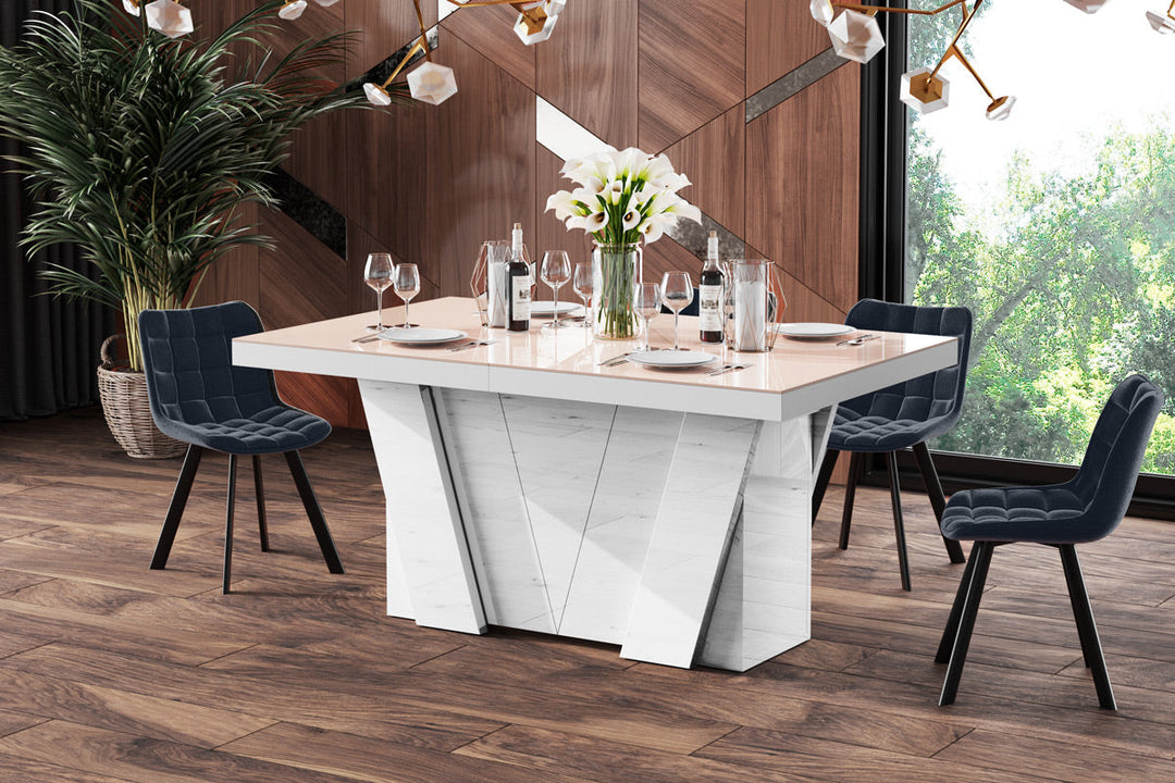 Design Esstisch Grande in cappuccino-weiÃŸ