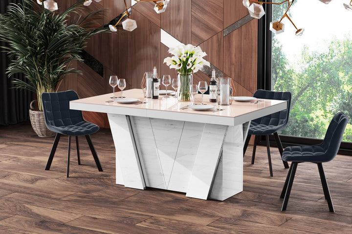 Design Esstisch Grande in cappuccino-weiÃŸ