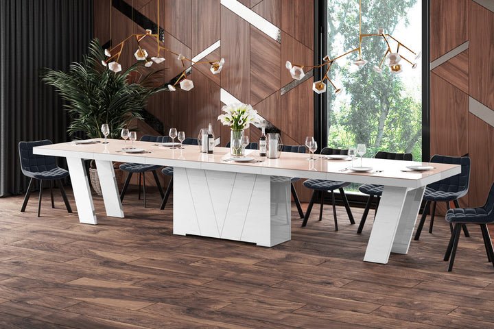 Design Esstisch Grande in cappuccino-weiÃŸ