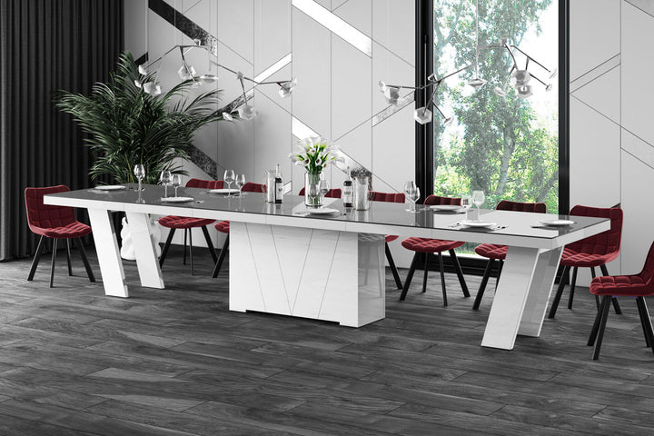 Design Esstisch Grande in grau-weiÃŸ