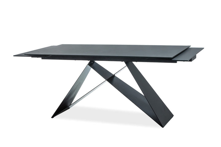 Design Esstisch Westin erweiterbar von 160cm auf 240cm - Tischplatte schwarz matt