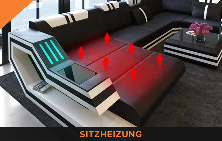 Das Sofa kann auf Wunsch optional mit einer Heizmatte ausgestattet werden.