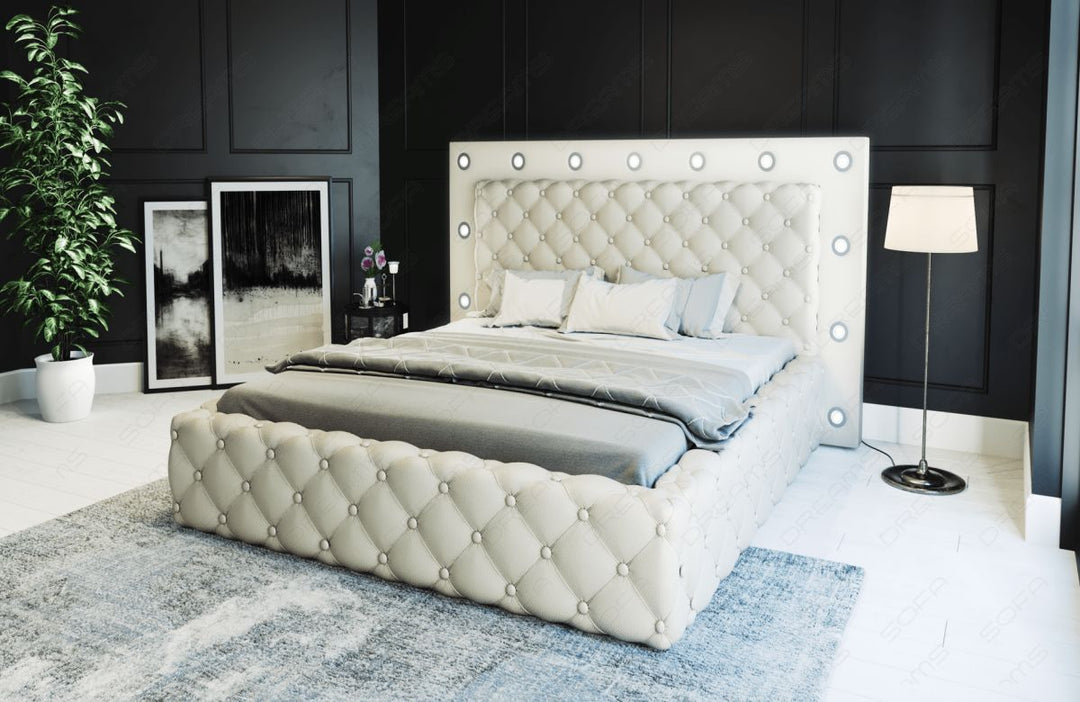 Komplettbett Alessandria in beige - Im Set mit Matratze und Lattenrost