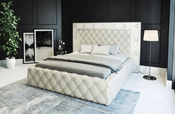 Komplettbett Alessandria in beige - Im Set mit Matratze und Lattenrost