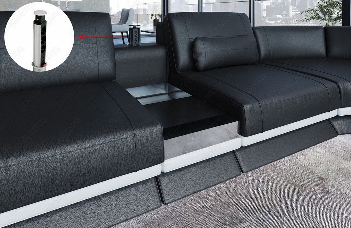 Corner Sofa Esmeralda Leather